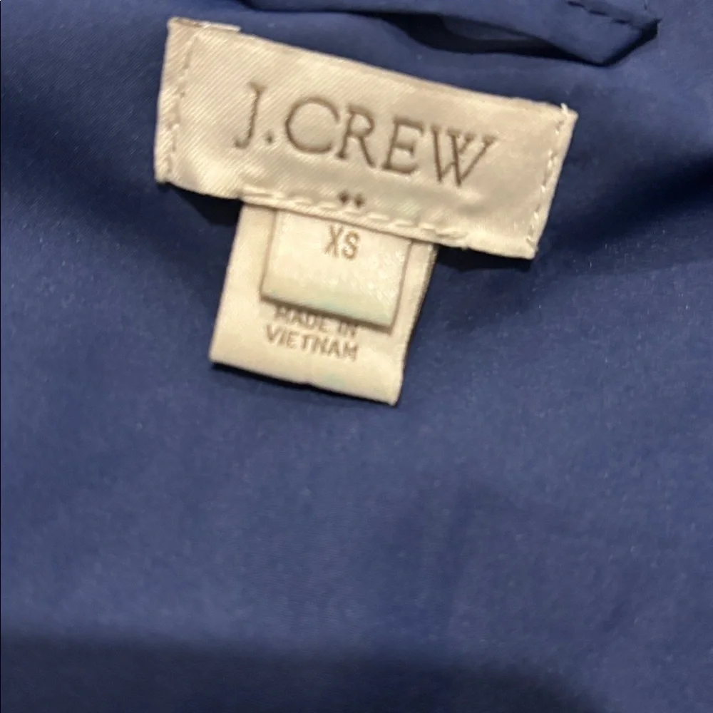 J. Crew Blue Quilted Vest with Gold Accents size xsmall